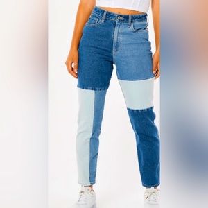 Hollister High Waisted Jeans Ultra High Rise Patchwork Mom Jean Size 5S